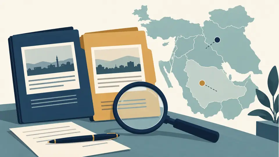 Illustration of incident reports, a magnifying glass and an outline map.